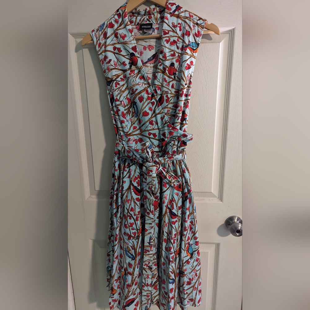 Retrolicious Vintage Bird Print Dress 2X